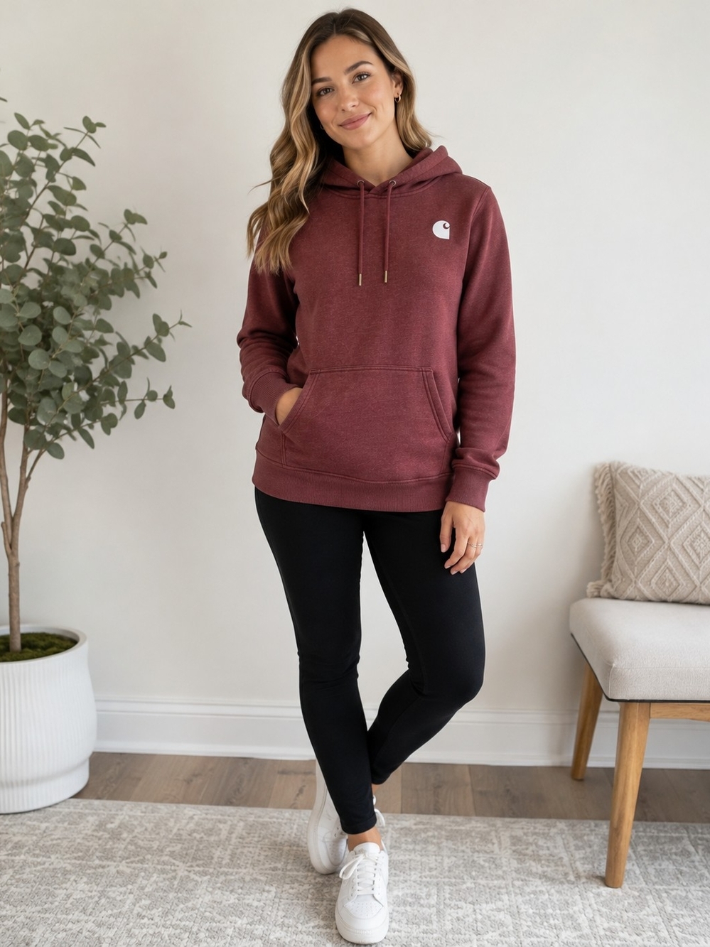 Carhartt Women's Maroon Pullover Hoodie